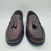 MOCASÍN DE BORLAS EN PIEL BURDEOS - 75342