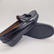 MOCASÍN EN PIEL NEGRA - 75363