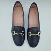 MOCASÍN EN PIEL NEGRA - 75415