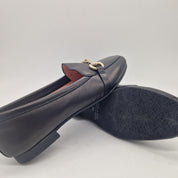 MOCASÍN EN PIEL NEGRA - 75415