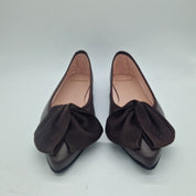 BAILARINA CON LAZON EN PIEL MARRÓN - 75506