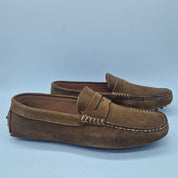 Mocasines Calzados Cremades Kiowa en serraje de cuero, calzado elegante y cómodo para hombre, en color marrón oscuro.