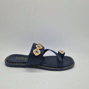 SANDALIA DE DEDO CON ADORNOS DORADOS - 75915