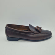 MOCASÍN BORLAS EN PIEL MARRÓN - 76000