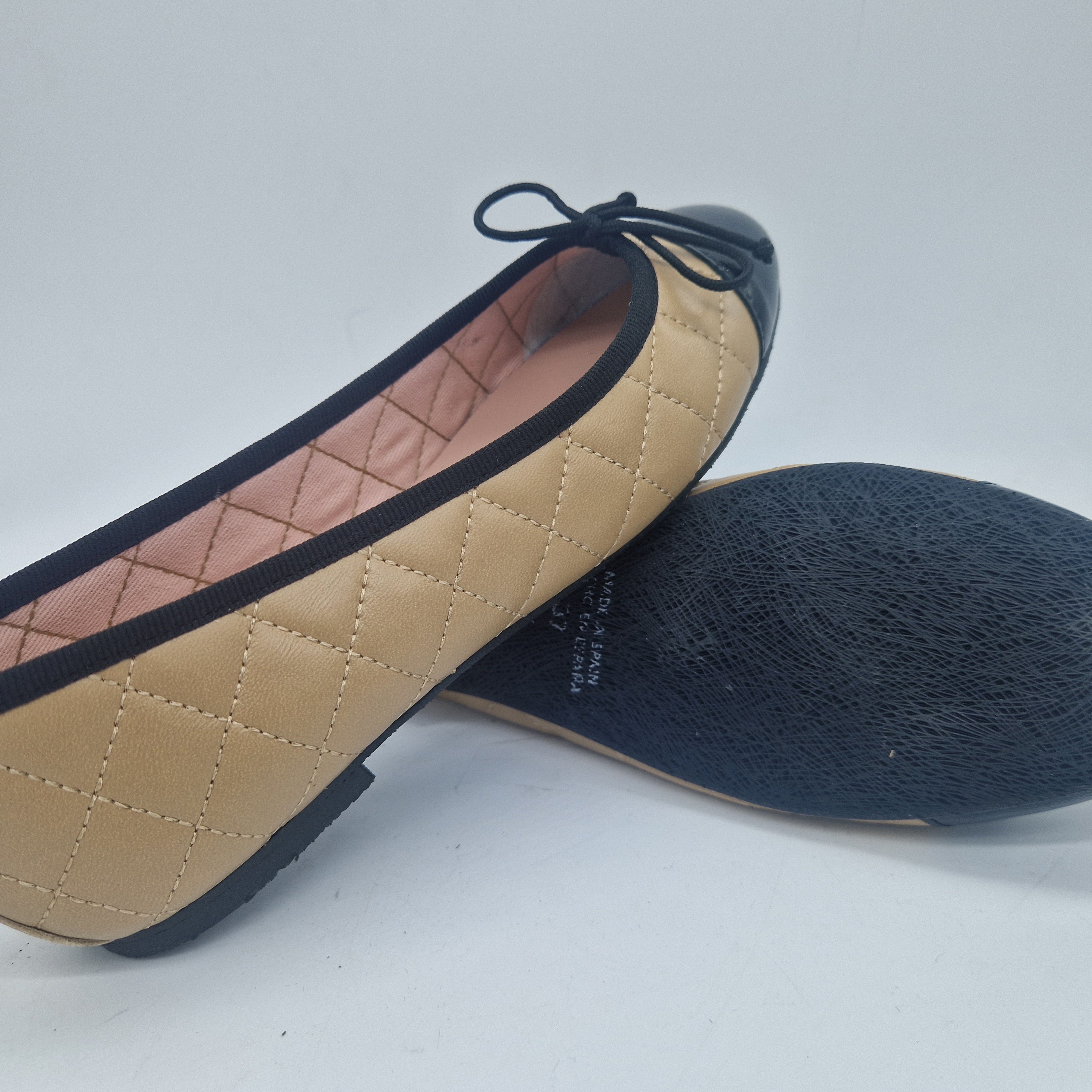 BAILARINA BEIGE Y NEGRO - 76054